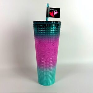 NWT Starbucks 2024 Valentines Tri‎ Color with Original Logo 24oz Tumbler Straw